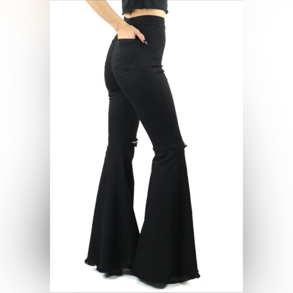 FOXBLOOD - Janis Extra Wide Stretch Bellbottom Jeans - 5 - Picture 2 of 8